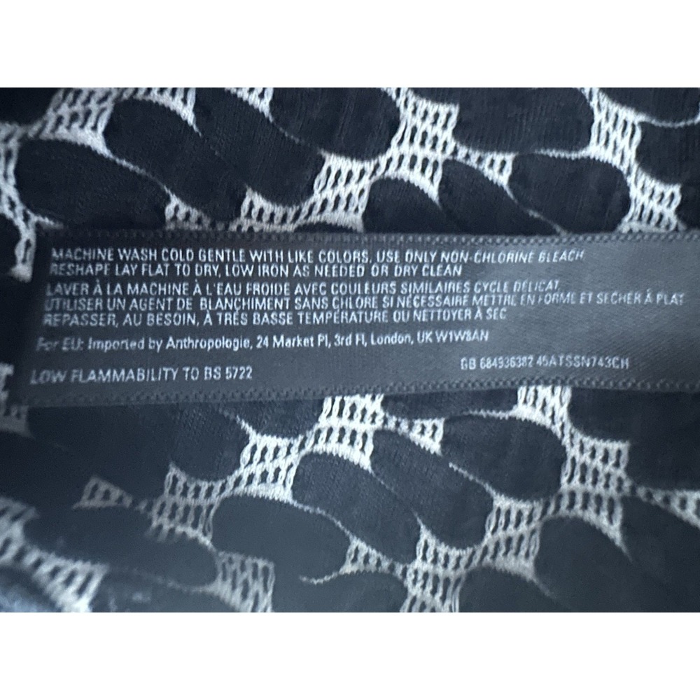 Saturday Sunday Anthropologie Sz XS Black Multi Print Textured Dress Geometric‎ - Picture 6 of 10